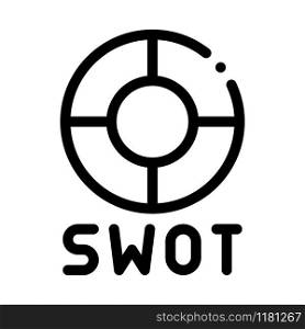 Swot Circle Form Icon Vector. Outline Swot Circle Form Sign. Isolated Contour Symbol Illustration. Swot Circle Form Icon Vector Outline Illustration
