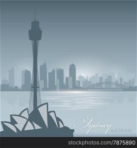 Sydney Australia skyline city silhouette Vector illustration Background