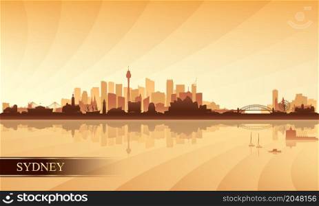 Sydney city skyline silhouette background, vector illustration