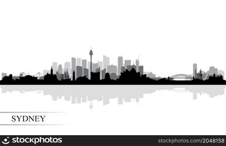Sydney city skyline silhouette background, vector illustration