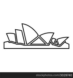 Sydney Opera House icon black color vector illustration flat style outline