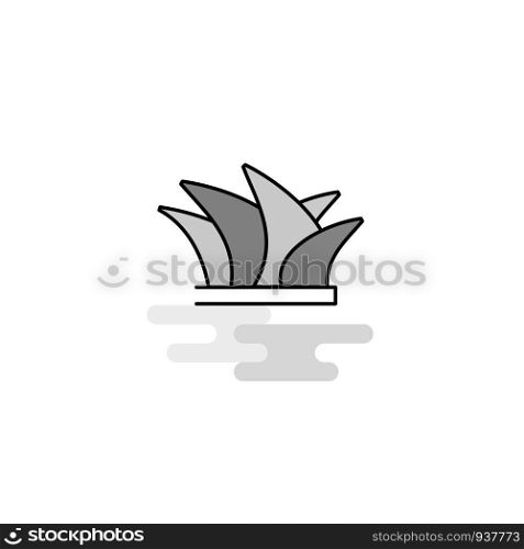 Sydney Web Icon. Flat Line Filled Gray Icon Vector