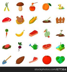 Sylviculture icons set. Cartoon set of 25 sylviculture vector icons for web isolated on white background. Sylviculture icons set, cartoon style
