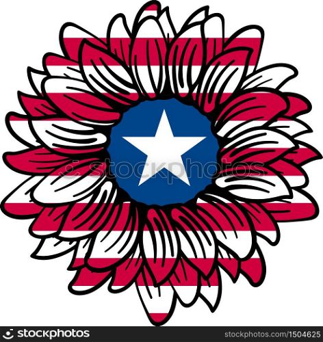 Symbol 4th of July, Patriotic sunflower flag