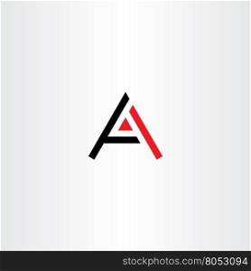 symbol a letter vector icon black red