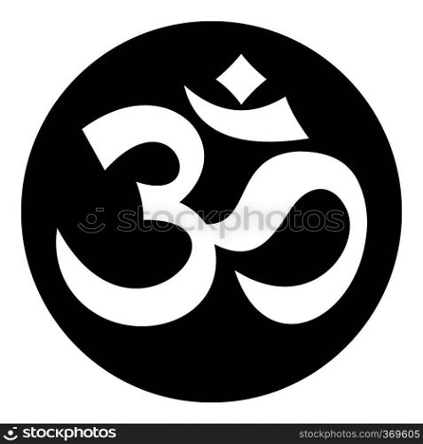 Symbol Aum icon in simple style on a white background vector illustration. Symbol Aum icon, simple style