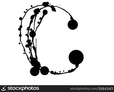 symbol C - Hand drawn vector abc