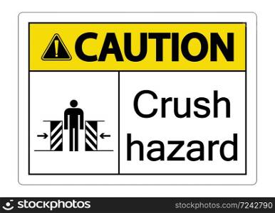 symbol caution crush hazard sign on white background,vector illustration