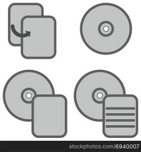 Symbol data processing grey icon.. Symbol data processing grey icon set.