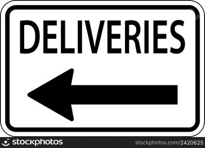 Symbol Deliveries Left Arrow Sign On White Background