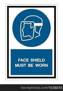 Symbol Face Shield Must Be Worn sign Isolate On White Background,Vector Illustration EPS.10