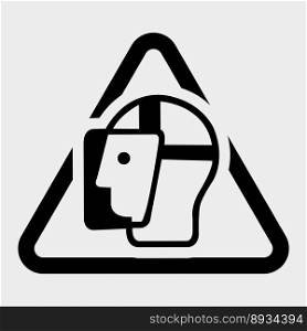 Symbol Face Shield Must Be Worn Sign Isolate On White Background,Vector Illustration EPS.10