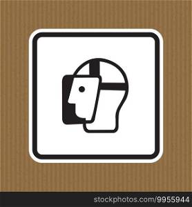 Symbol Face Shield Must Be Worn Sign Isolate On White Background,Vector Illustration EPS.10