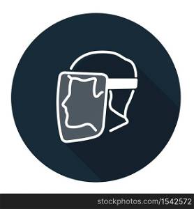 Symbol Face Shield Must Be Worn sign on black background,Vector llustration