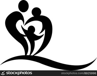 Symbol family silhouette vector image