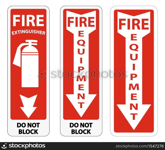 Symbol Fire Equipment Sign on white background