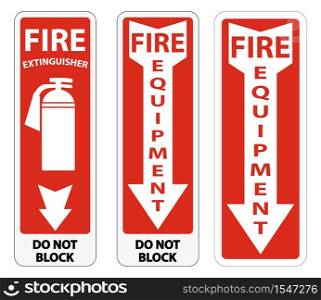 Symbol Fire Equipment Sign on white background