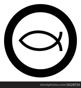 Symbol fish icon black color vector illustration simple image flat style