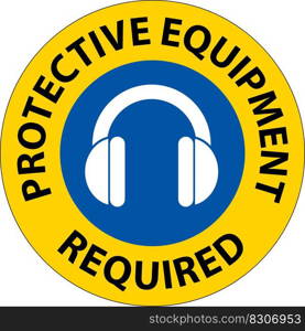 Symbol Floor Sign, Protective Equipment Required