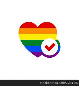 Symbol heart with rainbow flag lgbt pride. Symbol heart with flag lgbt pride