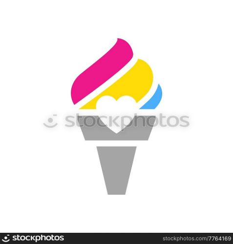 Symbol ice cream with pansexual pride flag lgbt