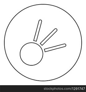 Symbol meteorite icon in circle round outline black color vector illustration flat style simple image. Symbol meteorite icon in circle round outline black color vector illustration flat style image