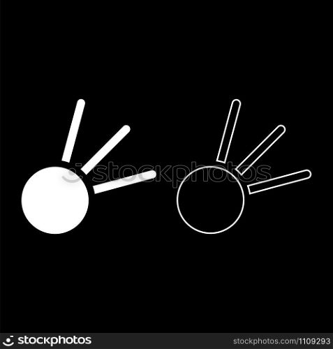 Symbol meteorite icon outline set white color vector illustration flat style simple image