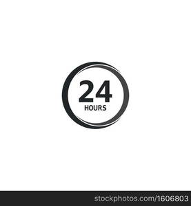 symbol of 24 hours logo vector icon illustration design 