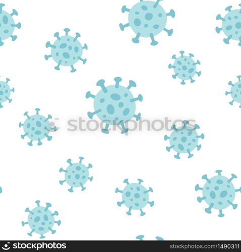 Symbol of Coronavirus COVID 19 or Wuhan Coronavirus. Seamless hand drawn pattern. Vector illustration. Coronavirus COVID 19 or Wuhan Coronavirus. Seamless hand drawn pattern.