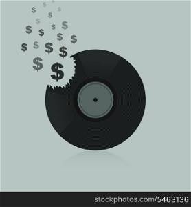 Symbol of dollar from Vinyl. A vector illustration