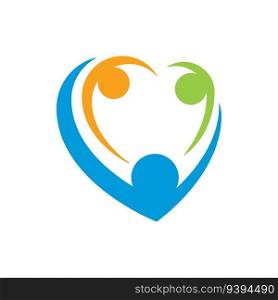 symbol of family care logo vector icon illustration design 