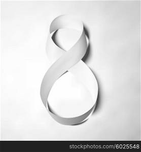 Symbol of gray ribbon for 8 March. International Womens Day. Vector illustration. Symbol of gray ribbon for 8 March. International Womens Day. Vector illustration.