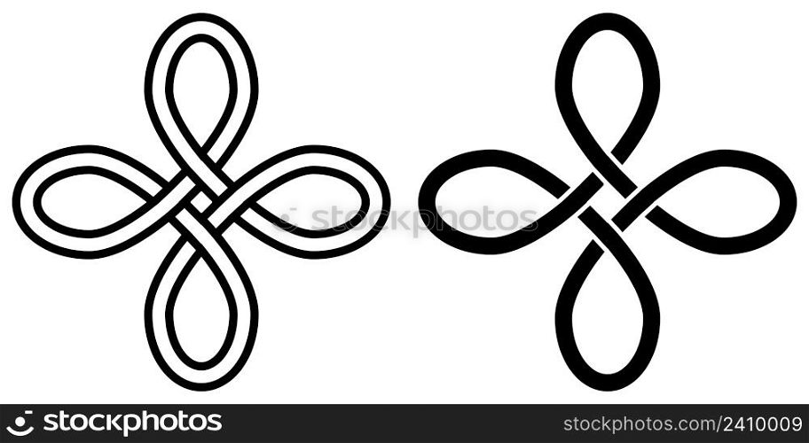 Symbol of happiness talisman amulet Celtic knot, vector symbol of attracting good luck and wealth money, love, health, happiness and goodness