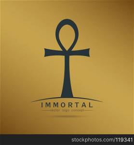 symbol of immortal Ankh ,Egyptian cross of pharaohs, vector illustration