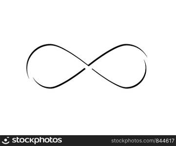 Symbol of infinity. Isolated line geometric element on white background. EPS 10. Symbol of infinity. Isolated line geometric element on white background.