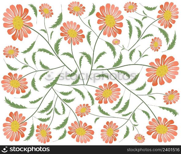 Symbol of Love, Background of Bright and Beautiful Orange Daisy or Gerbera Flowers.