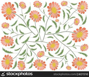 Symbol of Love, Background of Bright and Beautiful Orange Daisy or Gerbera Flowers.