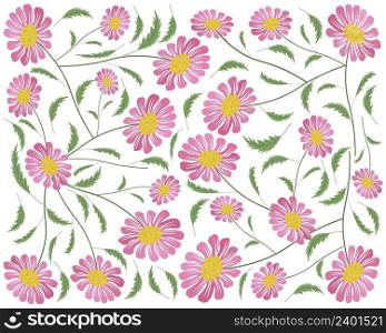 Symbol of Love, Background of Bright and Beautiful Pink Daisy or Gerbera Flowers.