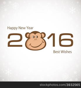 Symbol Of New Year. Monkey. 2016. New year card.. Symbol Of New Year. Monkey. 2016. Vector Illustration. New year card.