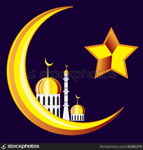 Symbol of the islam on black. Symbol of the islam on black.Vector illustration