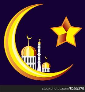 Symbol of the islam on black. Symbol of the islam on black.Vector illustration