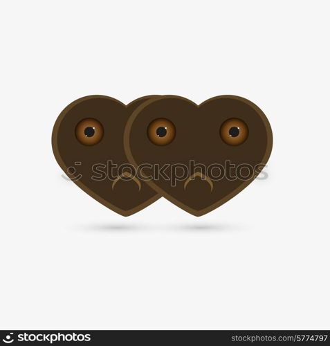 Symbol of Valentine&#39;s day - two Cookies-hearts