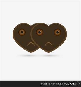 Symbol of Valentine&#39;s day - two Cookies-hearts