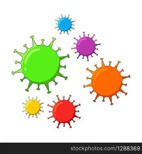 symbol of viruses, germs, bacteria icon isolated on a white background. llustration graphic vector of corona virus in wuhan,corona virus infection. 2019-nvoc virus.corona virus microbe.