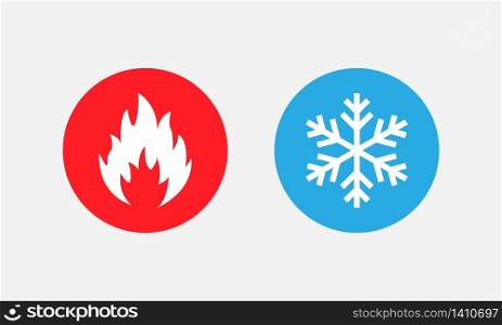 Symbol of warmth and cold. Heat and cold sign Vector EPS 10. Symbol of warmth and cold. Heat and cold sign. Vector EPS 10