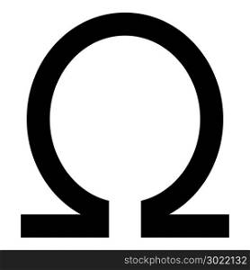 Symbol omega icon black color