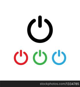 Symbol ON and OFF in different colors. Vector. EPS 10