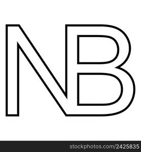 symbol sign Nota bene, vector Nota bene, N, B NB, notabene mark, note to pay attention to any part of the text