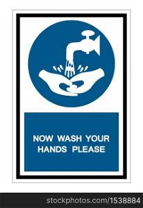 Symbol Wash Your Hands Please Isolate On White Background,Vector Illustration EPS.10