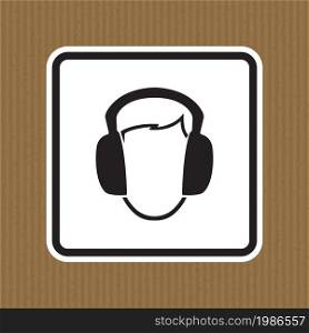 Symbol Wear Ear muff sign Isolate On White Background,Vector Illustration EPS.10
